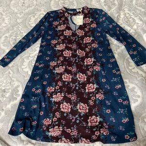 Living Doll NWT Blue Floral Dress, Size XL